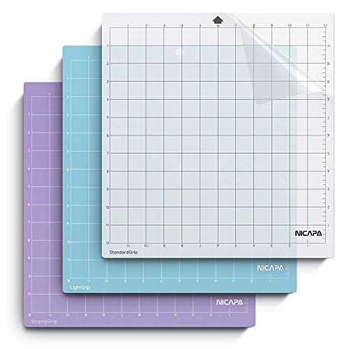 NICAPA Ersatz-Schneidematte für Silhouette cameo 4/3/2/1 [12x12 Zoll 3er-Pack,Standardgrip, Lightgrip, Stronggrip] Haftende, flexible, quadratisch gerasterte von NICAPA