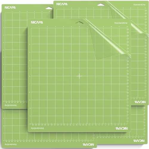 NICAPA Ersatzmatte 30,5cmx30,5cm Schneidematte für Cricut Maker 3/Explore 3/Air 2/Air One,StandardGrip 5 Stück, Premium Kleber, flexibel und haltbar für Karten,Papier,Vinylfolie Plotter Zubehör NICAPA Ersatzmatte 30,5cmx30,5cm Schneidematte für Cricut Maker 3/Explore 3/Air 2/Air One,StandardGrip 5 Stück, Premium Kleber, flexibel und haltbar für Karten,Papier,Vinylfolie Plotter Zubehör von NICAPA