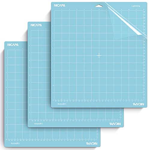 NICAPA Matte Light Grip Schneidematte für Cricut Maker 3/Maker/Explore 3/Air 2/Air/One (30,5 x 30,5 cm, 3 stk) Blau Schneidematten Ersatzzubehör von NICAPA