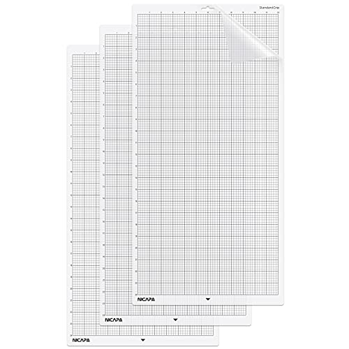 NICAPA Schneidematte für Silhouette Cameo 4/3/2/1 Standardgrip, 30.5x61CM, 3 STK Schneidematten Ersatz Schneidematte für Silhouette Cameo 12x24 von NICAPA