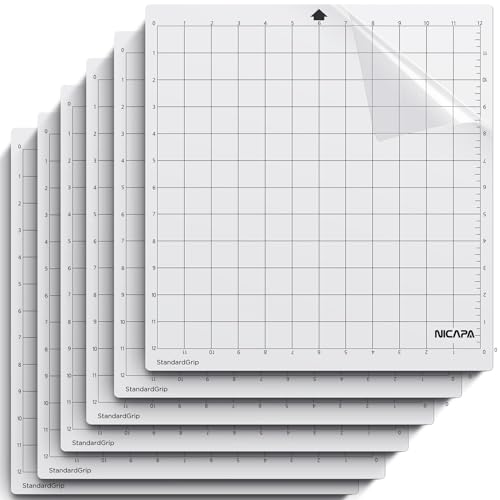 NICAPA Schneidematte für Silhouette Cameo 4/3/2/1 [30cmx30cm Standardgriff, 6 Stück] Premium Kleber Ersatzmatten Cameo 5 zubehör für Karten,Papier,Vinylfolie Plotter Zubehör von NICAPA