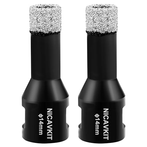 NICAVKIT 2Pcs 14mm Diamant Fliesenbohrer, M14 Diamant Lochsäge Bohrkrone, Diamantbohrer für Porzellan Fliese Granit Marmor Fliesen Bohren NICAVKIT 2Pcs 14mm Diamant Fliesenbohrer, M14 Diamant Lochsäge Bohrkrone, Diamantbohrer für Porzellan Fliese Granit Marmor Fliesen Bohren von NICAVKIT