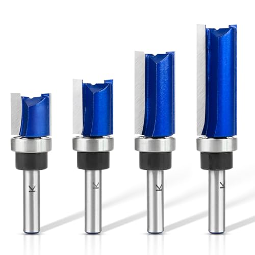 NICAVKIT 4 Stück Bündigfräser 8 mm Schaft,Arbeitslänge 20/25/38/50 mm Kopierfräser,Kanten Kopierfräser mit Kugellager Bündigfräser Set Holz Fräser Router Bit NICAVKIT 4 Stück Bündigfräser 8 mm Schaft,Arbeitslänge 20/25/38/50 mm Kopierfräser,Kanten Kopierfräser mit Kugellager Bündigfräser Set Holz Fräser Router Bit von NICAVKIT