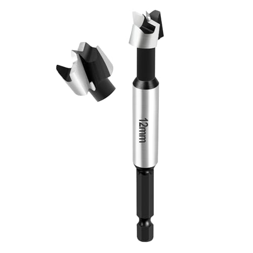 NICAVKIT Professional 12mm Forstnerbohrer für Holz,12mm Forstner bohrer Bit Lochschneider mit Sechskantschaft, Holzbohrer Topfbohrer Kunstbohrer für Holz von NICAVKIT