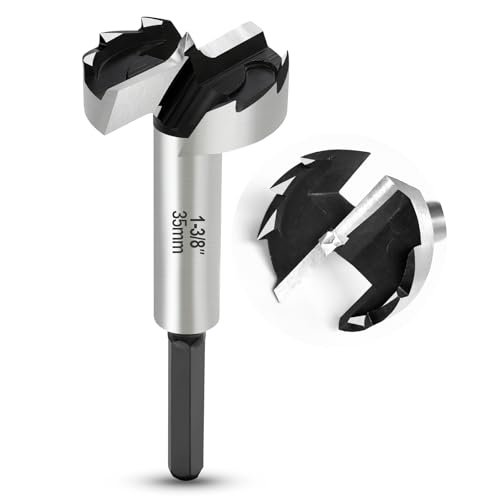 NICAVKIT Professional 35mm Forstnerbohrer für Holz,35mm Forstner bohrer Bit Holz Lochschneider mit Sechskantschaft, Holzbohrer Topfbohrer Kunstbohrer für Holz von NICAVKIT