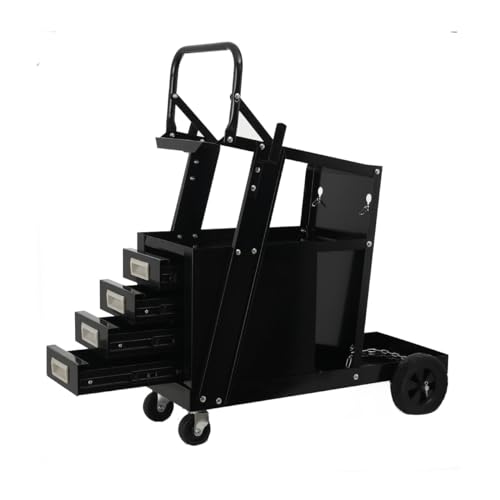 NICCOO Schweißwagen Mit 4 Schubladen, 4-Rad-Schweißwagen Schweißmobil Wagen Werkstattwagen Schweißgerätewagen Schweißmaschinenwagen - 70KG Kapazität NICCOO Schweißwagen Mit 4 Schubladen, 4-Rad-Schweißwagen Schweißmobil Wagen Werkstattwagen Schweißgerätewagen Schweißmaschinenwagen - 70KG Kapazität von NICCOO