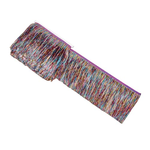 NICENEEDED 10 Meter Pailletten Fransenbesatz 6 Zoll Breite Metallische Spitzenquaste Lametta Fransenbesatz Besatz Für Tanzkostüme Zum Nähen von NICENEEDED