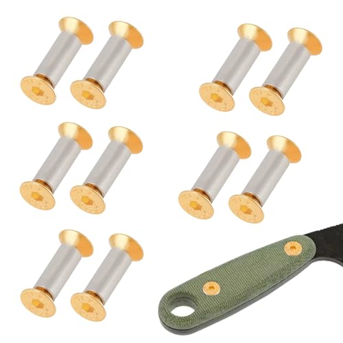 NICENEEDED 10 Packungen Messergriffschrauben Nieten Bolzen Befestigungselemente Goldene Sechskant Flachkopfschrauben Klappmesser Griffbefestigungen Messer Maker NICENEEDED 10 Packungen Messergriffschrauben Nieten Bolzen Befestigungselemente Goldene Sechskant Flachkopfschrauben Klappmesser Griffbefestigungen Messer Maker von NICENEEDED