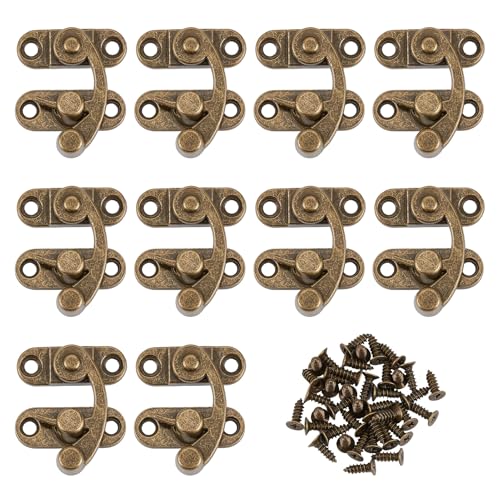 NICENEEDED 10 Stück Antiker Knüpfhaken Bronzener Antiker Schmuckkästchenverschluss Rechter Verriegelungshaken Mit Schrauben Für Schmuckschatulle Aus Holz Werkzeugkasten Koffer NICENEEDED 10 Stück Antiker Knüpfhaken Bronzener Antiker Schmuckkästchenverschluss Rechter Verriegelungshaken Mit Schrauben Für Schmuckschatulle Aus Holz Werkzeugkasten Koffer von NICENEEDED