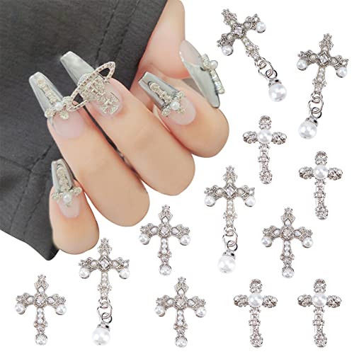 NICENEEDED 12 Kreuz Nail Art Charms Kit, 3D Großer Nagelschmuck Mit Perle Für Nageldekorationen, Nagel-Strasssteine Im Antiken Stil In Gemischter Größe, 0.01 kilograms NICENEEDED 12 Kreuz Nail Art Charms Kit, 3D Großer Nagelschmuck Mit Perle Für Nageldekorationen, Nagel-Strasssteine Im Antiken Stil In Gemischter Größe, 0.01 kilograms von NICENEEDED