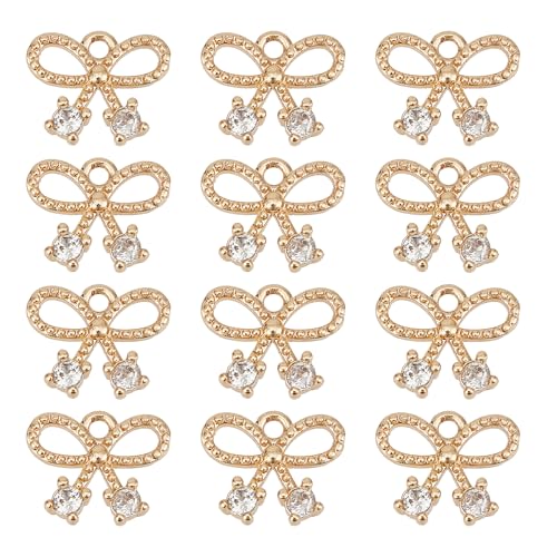 NICENEEDED 12 Stück 14K Gold Schleifenanhänger Schleife Schmuck Charms Fliege Charms Winzige Zirkonia Anhänger Ohrring Charms Mit Schleife NICENEEDED 12 Stück 14K Gold Schleifenanhänger Schleife Schmuck Charms Fliege Charms Winzige Zirkonia Anhänger Ohrring Charms Mit Schleife von NICENEEDED