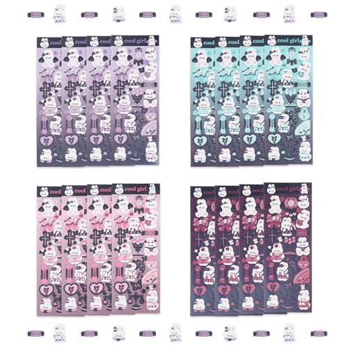 NICENEEDED 16 Blatt Süße Koreanische Aufkleber, Kaninchen-Koreanische Deko-Aufkleber, Gothic Fairy Tales Kpop Potocard Aufkleber Bunte Selbstklebende Aufkleber NICENEEDED 16 Blatt Süße Koreanische Aufkleber, Kaninchen-Koreanische Deko-Aufkleber, Gothic Fairy Tales Kpop Potocard Aufkleber Bunte Selbstklebende Aufkleber von NICENEEDED