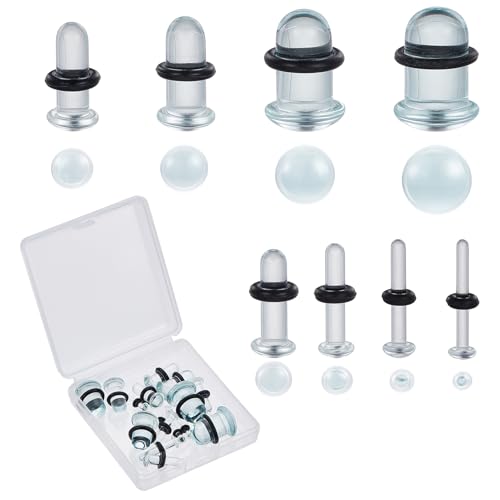 NICENEEDED 16 Teiliges Glas Ohr Stretching Set Ohr Expander Körperpiercing Schmuck Für Frauen Und Männer NICENEEDED 16 Teiliges Glas Ohr Stretching Set Ohr Expander Körperpiercing Schmuck Für Frauen Und Männer von NICENEEDED