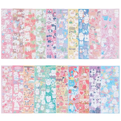 NICENEEDED 20 Blatt Niedliche Kaninchen-Kpop-Fotokarten-Dekorative Aufkleber, Schöner Koreanischer Kaninchen-Aufkleber, Dekorative Scrapbooking-Aufkleber NICENEEDED 20 Blatt Niedliche Kaninchen-Kpop-Fotokarten-Dekorative Aufkleber, Schöner Koreanischer Kaninchen-Aufkleber, Dekorative Scrapbooking-Aufkleber von NICENEEDED