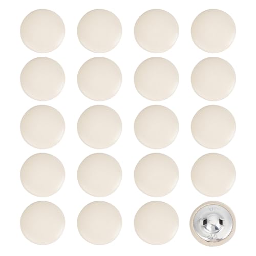 NICENEEDED 20 Stück 25 mm Kunstleder-Smoking-Knöpfe, beige, Vintage-Stil, Mantelknöpfe, Anzugknöpfe mit Metallschaft, Kleiderstoffknöpfe, Ersatz für Jacken, DIY NICENEEDED 20 Stück 25 mm Kunstleder-Smoking-Knöpfe, beige, Vintage-Stil, Mantelknöpfe, Anzugknöpfe mit Metallschaft, Kleiderstoffknöpfe, Ersatz für Jacken, DIY von NICENEEDED