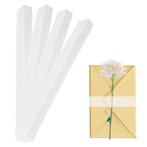 NICENEEDED 200 Stück Bauchbänder Aus Transparentem Kunststoff 1.2" x 11.4" dekorative Einladung Transparente Bauchbänder Hochzeitseinladungszubehör Für Umschläge Umschläge Karten von NICENEEDED