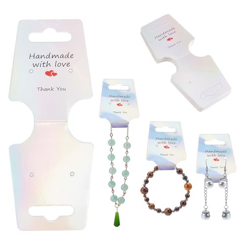 NICENEEDED 200 Stück Faltbare Armband Displaykarten Halskette Schmuck Verpackungskarte Selbstklebende Ohrring Aufhängekarten von NICENEEDED