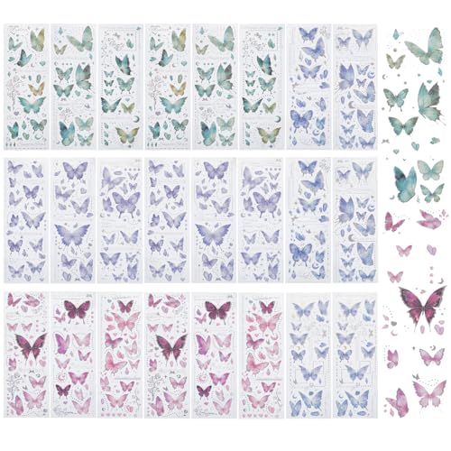 NICENEEDED 24 Blatt Holografische Schmetterlingsaufkleber, Glitzernder Selbstklebender Scrapbook-Aufkleber, Glänzende Dekorative Ästhetische Aufkleber NICENEEDED 24 Blatt Holografische Schmetterlingsaufkleber, Glitzernder Selbstklebender Scrapbook-Aufkleber, Glänzende Dekorative Ästhetische Aufkleber von NICENEEDED