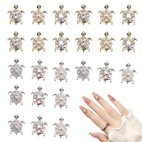 NICENEEDED 24 Stück Schildkröten-Nagelanhänger, 3D-Schildkröten-Nagelschmuck Mit Strass, Glitzernde Maniküre-Ornamente, Nagelkunst-Dekorationen NICENEEDED 24 Stück Schildkröten-Nagelanhänger, 3D-Schildkröten-Nagelschmuck Mit Strass, Glitzernde Maniküre-Ornamente, Nagelkunst-Dekorationen von NICENEEDED