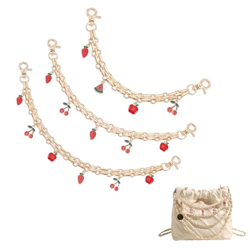 NICENEEDED 3 Stück Goldene Dekorative Taschenkette Ketten Mit Frucht Emaille Anhänger Ersatz Verlängerungskette Für Tragetaschen Schultertaschen Henkel Taschenketten Riemen Charms Für Damen NICENEEDED 3 Stück Goldene Dekorative Taschenkette Ketten Mit Frucht Emaille Anhänger Ersatz Verlängerungskette Für Tragetaschen Schultertaschen Henkel Taschenketten Riemen Charms Für Damen von NICENEEDED
