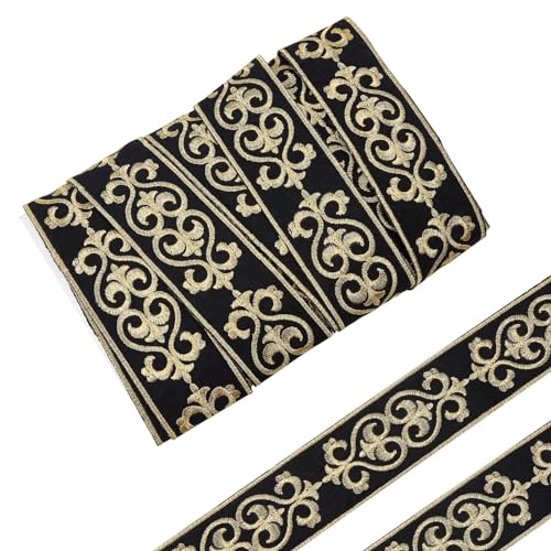 NICENEEDED 3.8 Yards Vintage-Jacquard-Bandbesatz, Goldstickerei-Jacquard-Borte Zum Aufbügeln, Gesticktes Jacquardband Zum Nähen von Kleidung NICENEEDED 3.8 Yards Vintage-Jacquard-Bandbesatz, Goldstickerei-Jacquard-Borte Zum Aufbügeln, Gesticktes Jacquardband Zum Nähen von Kleidung von NICENEEDED