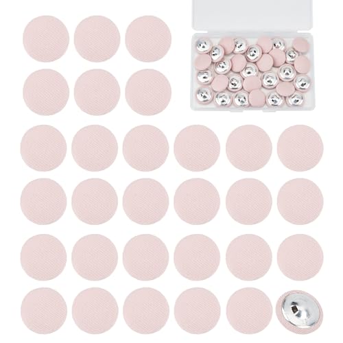 NICENEEDED 30 Stück 32L Stoffstoff-Bezogener Knopf, Rosa, Mit Stoff Überzogene, Runde Knöpfe Mit Flacher Rückseite, Nähknöpfe Mit Metallschaft NICENEEDED 30 Stück 32L Stoffstoff-Bezogener Knopf, Rosa, Mit Stoff Überzogene, Runde Knöpfe Mit Flacher Rückseite, Nähknöpfe Mit Metallschaft von NICENEEDED