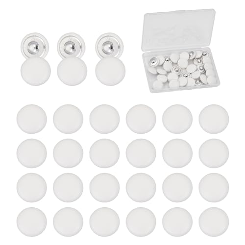 NICENEEDED 30 Stück Mit PU-Leder Überzogene Knöpfe, 20 mm Weiße Runde Knöpfe, Kunstleder-Metall-Ösenknopf Für Nähzubehör NICENEEDED 30 Stück Mit PU-Leder Überzogene Knöpfe, 20 mm Weiße Runde Knöpfe, Kunstleder-Metall-Ösenknopf Für Nähzubehör von NICENEEDED