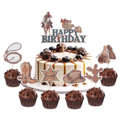 NICENEEDED 31 Stück Cowboy-Cupcake-Topper, Glitzernde Western-Rodeo-Cupcake-Picks, Hüte, Stiefel, Cupcake-Picks Für Western-Party-Kuchendekoration NICENEEDED 31 Stück Cowboy-Cupcake-Topper, Glitzernde Western-Rodeo-Cupcake-Picks, Hüte, Stiefel, Cupcake-Picks Für Western-Party-Kuchendekoration von NICENEEDED