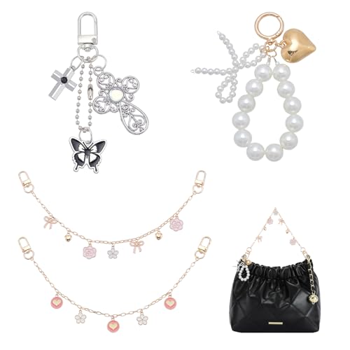 NICENEEDED 4in 1 Taschenanhänger Goldene Handtaschenanhänger Perlen Taschenanhänger Für Handtaschen Geldbörsen Schlüsselanhänger Handtaschenketten Anhänger DIY Taschenzubehör Für Damen NICENEEDED 4in 1 Taschenanhänger Goldene Handtaschenanhänger Perlen Taschenanhänger Für Handtaschen Geldbörsen Schlüsselanhänger Handtaschenketten Anhänger DIY Taschenzubehör Für Damen von NICENEEDED
