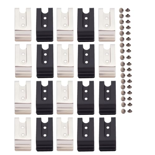 NICENEEDED Gürtelclip Mit Schnalle Und Federhaken 20 Stück Mini Gürtelclip Aus Metall Mit Doppellöchern Und 20 Paar Nieten Gürtelclip Für Beutel Gürteltasche Lederhandwerk DIY von NICENEEDED