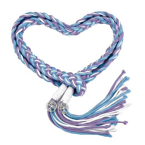 NICENEEDED Hochzeits Handfasting Kordel Blaues Rustikales Hochzeitslasso Lazos Hochzeitskordel Baumwolle Hochzeit Lasso Seil Traditionelles Keltisches Muster Handfasting Kordel von NICENEEDED