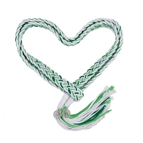 NICENEEDED Hochzeits Handfasting Kordel Grünes Rustikales Hochzeitslasso Lazos Hochzeitskordel Baumwolle Hochzeit Lasso Seil Traditionelles Keltisches Muster Handfasting Kordel von NICENEEDED