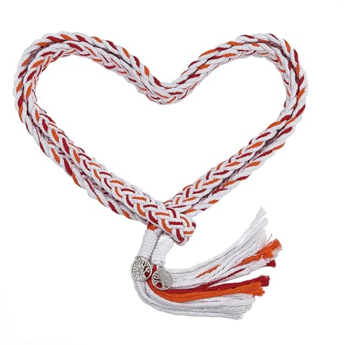 NICENEEDED Hochzeits Handfasting Kordel Orange Rustikale Hochzeit Lasso Lazos Hochzeit Kordel Baumwolle Hochzeit Lasso Seil Traditionelles Keltisches Muster Handfasting Kordel von NICENEEDED