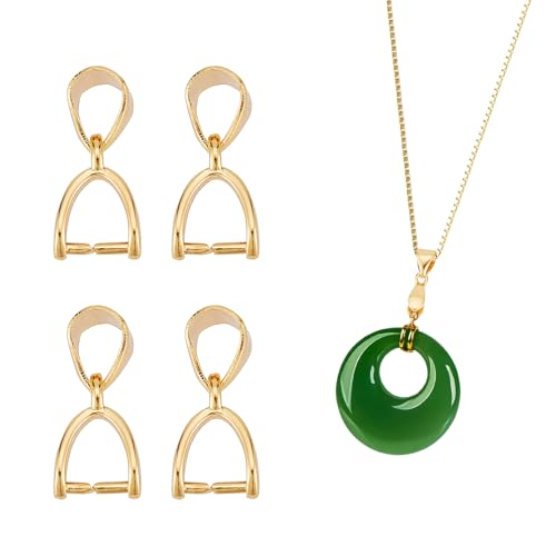 NICENEEDED Klemmbügel Für Anhänger, 18-Karat-Gold Gefüllte Karabinerhaken Zum Aufstecken, Baumelnde Charms-Verschlüsse, Perlen-Anhänger-Verbindungsstück, Klemmbügel-Verschluss, Baumelnde Erkenntnisse von NICENEEDED