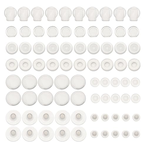 NICENEEDED Ohrring-Kissen, 8 Größen, Silikon, weich, transparent, Clip-On-Ohrring-Verschlüsse, transparent, für Hochzeit, Party, Alltag, 80 Stück von NICENEEDED