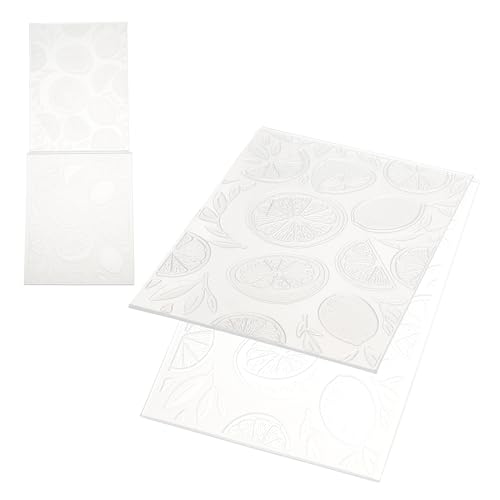 NICENEEDED Prägefolder Aus Kunststoff Früchte Prägeschablone Zur Kartengestaltung Prägeschablone Für Papierkarten Geprägte Platten Zum Basteln von NICENEEDED