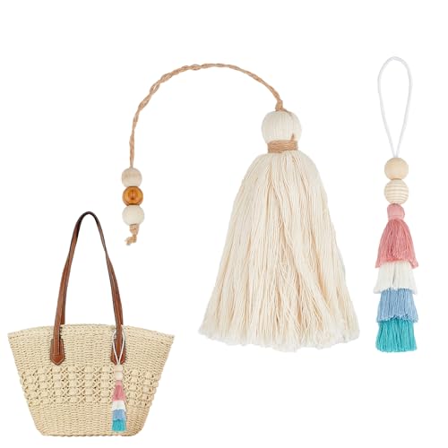 NICENEEDED Quaste Strandtasche Anhänger Quastenanhänger Mit Pom Pom Stroh Tasche Ornamente Strand Tote Charme Anhänger Rucksack Geldbörse Handtasche Zubehör NICENEEDED Quaste Strandtasche Anhänger Quastenanhänger Mit Pom Pom Stroh Tasche Ornamente Strand Tote Charme Anhänger Rucksack Geldbörse Handtasche Zubehör von NICENEEDED