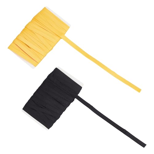 NICENEEDED Schrägband Aus Satin, 20 m, Schwarz/Gelb, Doppelt Gefaltetes Schrägband Aus Satin Mit Bindung, Satinbesätze Aus Polyestergewebe NICENEEDED Schrägband Aus Satin, 20 m, Schwarz/Gelb, Doppelt Gefaltetes Schrägband Aus Satin Mit Bindung, Satinbesätze Aus Polyestergewebe von NICENEEDED