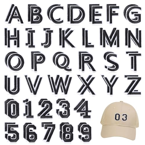 NICEVINYL Aufnäher zum Aufbügeln mit Buchstaben und Zahlen: 72 schwarze Buchstaben A-Z, zum Aufbügeln für Kleidung, Zahlen 0–9, Applikation zum Aufnähen für Taschen, Rucksäcke, Jacken, Hemden NICEVINYL Aufnäher zum Aufbügeln mit Buchstaben und Zahlen: 72 schwarze Buchstaben A-Z, zum Aufbügeln für Kleidung, Zahlen 0–9, Applikation zum Aufnähen für Taschen, Rucksäcke, Jacken, Hemden von NICEVINYL