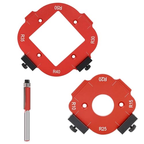 2 Pcs Frässchablonen für Oberfräse, R10-R50 Router Jig Radius Schablone, Aluminiumlegierung Ecke Oberfräse Schablone mit Trimmmesser, Radius Routing Vorlagen für Tische Stühle Bilderrahmen Holzecken 2 Pcs Frässchablonen für Oberfräse, R10-R50 Router Jig Radius Schablone, Aluminiumlegierung Ecke Oberfräse Schablone mit Trimmmesser, Radius Routing Vorlagen für Tische Stühle Bilderrahmen Holzecken von NICEWAT