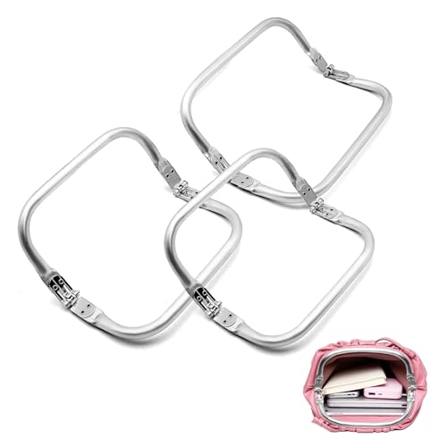 NICEWAT 3 Stück Taschenverschluss für Häkeltaschen, 16cm Aluminium Kuss Verschluss, U-Förmig Aluminium Geldbeutel Rahmen, Taschenrahmen zum Einnähen für DIY Craft Dinner Beutel Beutel von NICEWAT