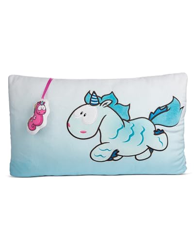 NICI 49712 Kissen Einhorn Aquario 43x25cm blau-Nachhaltiges Flauschiges Kuschelkissen für Jungen, Mädchen, Babys und Kuscheltierliebhaber – ideal für Zuhause, Kindergarten oder unterwegs von NICI