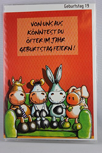 NICI - 65019 - Klappkarte, mit Umschlag, Geburtstag, Tiere, Von uns aus könntest du öfter im Jahr Geburtstag feiern! Hauptsache es gibt Schokoladentorte!! Happy Birthday! NICI - 65019 - Klappkarte, mit Umschlag, Geburtstag, Tiere, Von uns aus könntest du öfter im Jahr Geburtstag feiern! Hauptsache es gibt Schokoladentorte!! Happy Birthday! von NICI