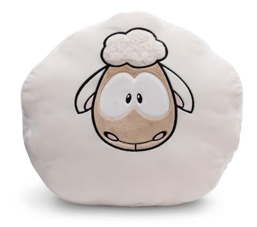 NICI Kissen Schaf 35x33cm weiß - Flauschiges Kuscheltierkissen für Jungen, Mädchen, Babys und Kuscheltierliebhaber – ideal für Zuhause, Kindergarten oder unterwegs von NICI