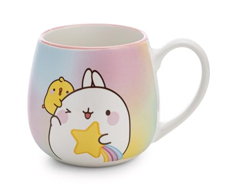 NICI Tasse MOLANG mit Sternschnuppe 400ml 8x9cm mit Banderole - bunt - Teetasse Kaffee-Tasse Porzellantasse Henkeltasse Tasse Mug mit Henkel für Kalt- und Heißgetränke | 62224 von NICI