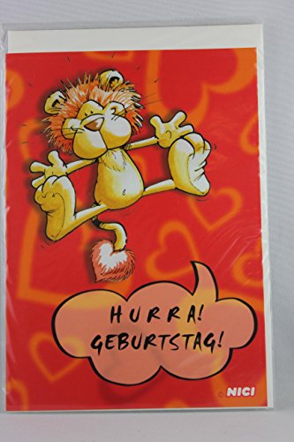 Nici - 23072 - Klappkarte, mit Umschlag, Leon Heart, Löwe, Hurra! Geburtstag! Nici - 23072 - Klappkarte, mit Umschlag, Leon Heart, Löwe, Hurra! Geburtstag! von NICI