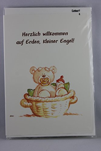Nici - 65093 - Klappkarte, mit Umschlag, Geburt, Bär, Herzlich willkommen auf Erden, kleiner Engel! Schön, dass du da bist! von NICI