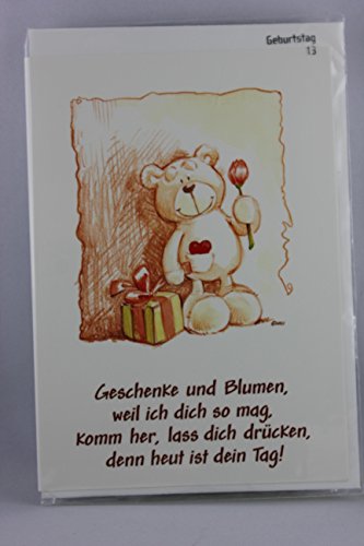 Nici - 65102 - Klappkarte, mit Umschlag, Geburtstag, Bär, Geschenke und Blumen, weil ich dich so mag, ... Nici - 65102 - Klappkarte, mit Umschlag, Geburtstag, Bär, Geschenke und Blumen, weil ich dich so mag, ... von NICI