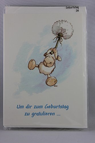 Nici - 65123 - Klappkarte, mit Umschlag, Geburtstag, Schaf, Um dir zum Geburtstag zu gratulieren ist mir kein Weg zu weit und keine Mühe zu groß! Happy Birthday! von NICI