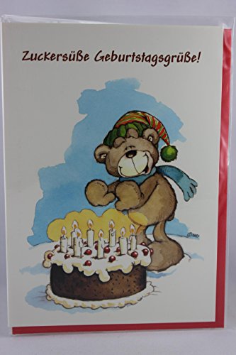 Nici - 65207 - Klappkarte, mit Umschlag, Geburtstag, Bär, Zuckersüße Geburtstagsgrüße! Nur für dich! Nici - 65207 - Klappkarte, mit Umschlag, Geburtstag, Bär, Zuckersüße Geburtstagsgrüße! Nur für dich! von NICI